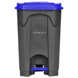 Κάδος απορριμμάτων πλαστικός ανθρακί-μπλε 50Lt Sidirela E-3621
