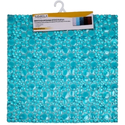 Πατάκι ντουζιέρας πλαστικό γαλάζιο 51x51εκ Sidirela E-3286