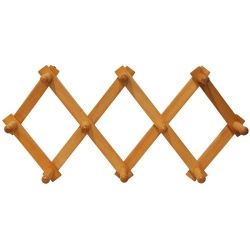 Κρεμάστρα τοίχου ξύλινη Φυσαρμόνικα natural Sidirela E-1222