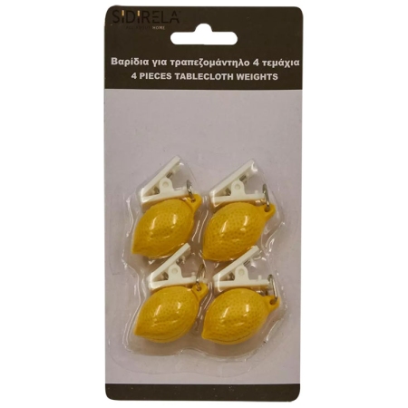 Βαρίδια για τραπεζομάντηλο σετ 4 τεμαχίων Λεμόνια Sidirela E-0383