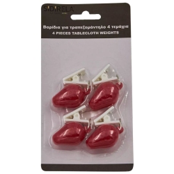 Βαρίδια για τραπεζομάντηλο σετ 4 τεμαχίων Φράουλες Sidirela E-0383