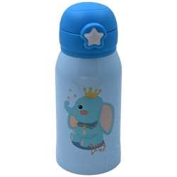 Μπουκάλι θερμός παιδικό ανοξείδωτο Ελέφαντας γαλάζιο 460ml Sidirela E-4350