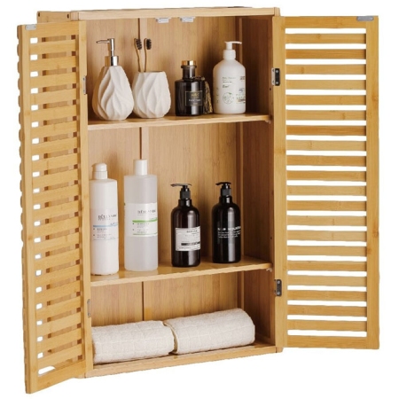 Ντουλάπι ξύλινο μπαμπού natural 55x20x83εκ Sidirela E-4243