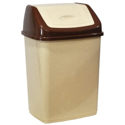 Κάδος απορριμμάτων πλαστικός μπεζ-καφέ 16Lt Sidirela E-1540