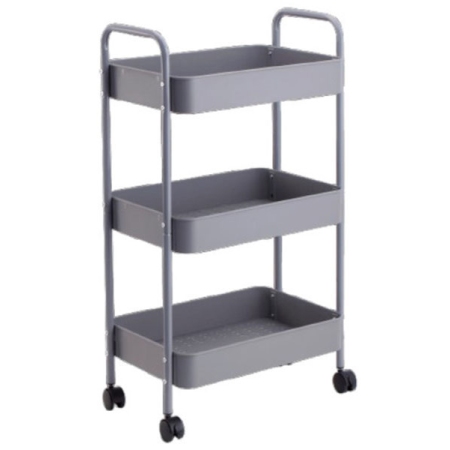 Μανάβης τρόλλεϋ μεταλλικός 3 θέσεων γκρι 44.5x29x77.5εκ Sidirela E-4606