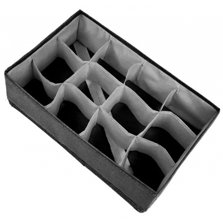 Κουτί αποθήκευσης υφασμάτινο με χωρίσματα γκρι 35x22x9εκ Sidirela E-4649