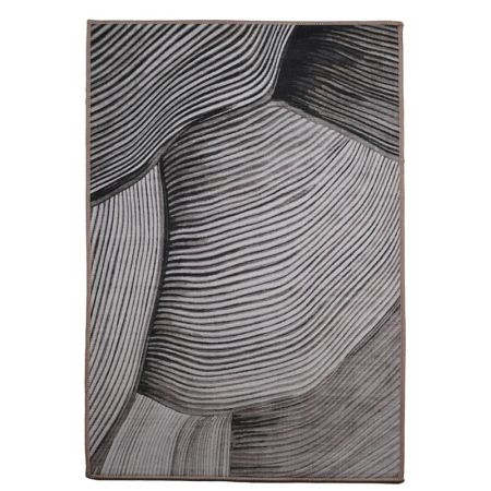 Χαλί-Διάδρομος υφασμάτινο King No26 Γραμμές γκρι-μαύρο 190x67εκ Sidirela E-4327