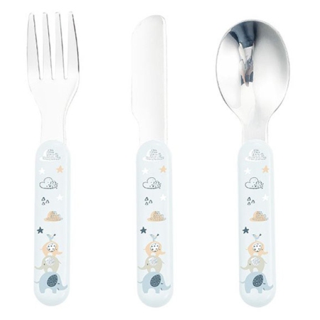 Σετ μαχαίρι-πηρούνι-κουτάλι παιδικό Ελέφαντες 13.8εκ Sidirela E-4607