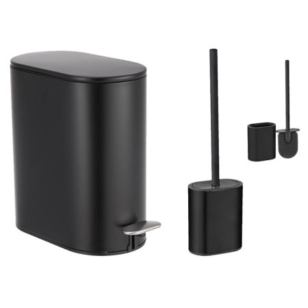 Σετ καδος πεντάλ 5Lt-πιγκάλ μεταλλικό-πλαστικό μαύρο Sidirela E-4728