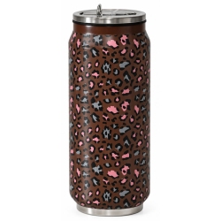 Ποτήρι θερμός ανοξείδωτο Animal print καφέ 400ml Sidirela E-4739