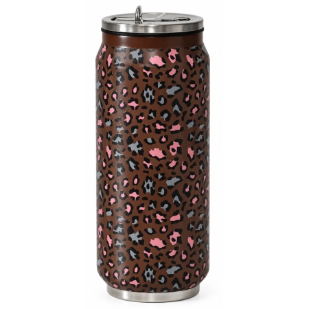 Ποτήρι θερμός ανοξείδωτο Animal print καφέ 400ml Sidirela E-4739