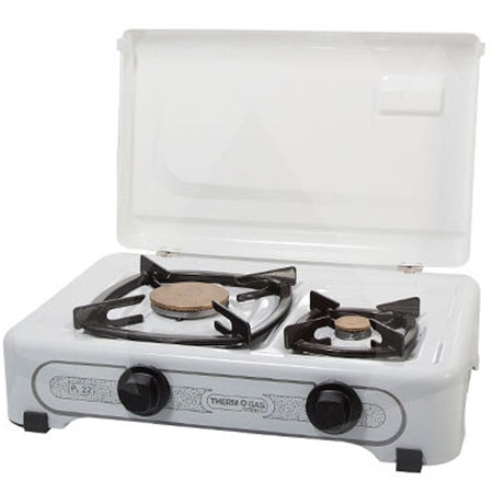 Επιτραπέζια εστία 2 θέσεων λευκή 1770W+460W Thermogas Pitsos PN22