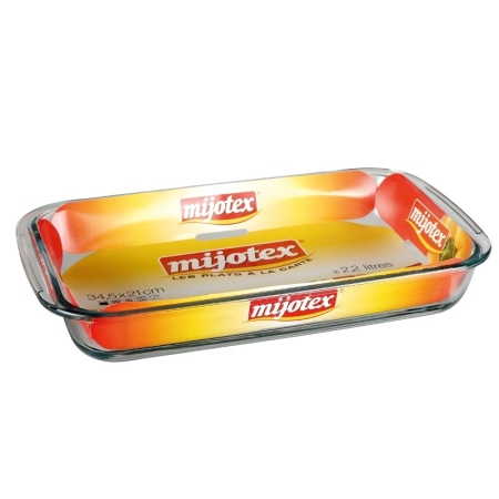 Ταψί πυρίμαχο γυάλινο 39x24εκ ορθογώνιο 2.9Lt Mijotex 23212
