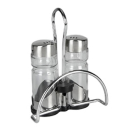 Σετ αλατοπίπερο+χαρτοπετσετοθήκη ανοξείδωτο ασημί 10x5.5x13.5εκ Venus 18435