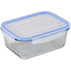 Φαγητοδοχείο γυάλινο ορθογώνιο με καπάκι ασφαλείας 450ml Venus 23420