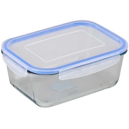 Φαγητοδοχείο γυάλινο ορθογώνιο με καπάκι ασφαλείας 450ml Venus 23420