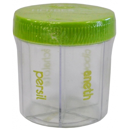 Βάζο μπαχαρικών 6 θέσεων πλαστικό πράσινο 9x9.5εκ KM4064D24