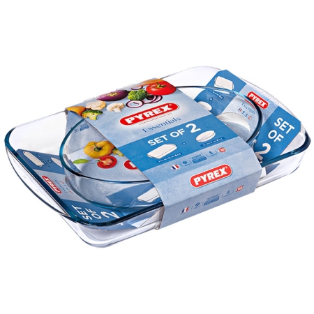 Ταψιά πυρίμαχα σετ 2 τεμαχίων Essentials 40+30εκ Pyrex 390102