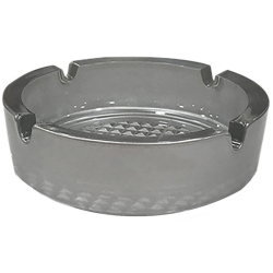 Σταχτοδοχείο γυάλινο στρογγυλό γκρι 10.5x3.5εκ Uniglass 60056CF10