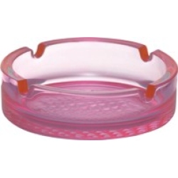 Σταχτοδοχείο γυάλινο στρογγυλό ροζ 10.5x3.5εκ Uniglass 60056CF24