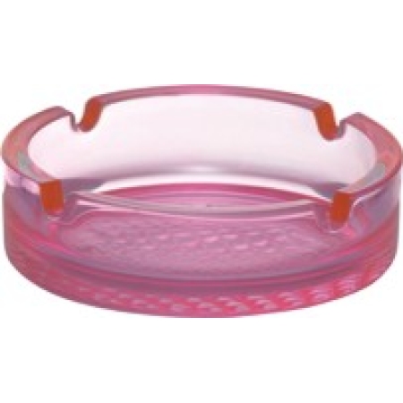 Σταχτοδοχείο γυάλινο στρογγυλό ροζ 10.5x3.5εκ Uniglass 60056CF24