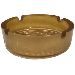 Σταχτοδοχείο γυάλινο στρογγυλό κίτρινο ματ 10.5x3.5εκ Uniglass 60056CF30