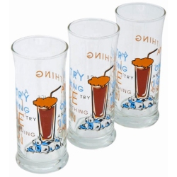 Ποτήρια φραπέ σετ 3 τεμαχίων γυάλινα 290cc Uniglass 91600D01