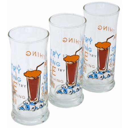 Ποτήρια φραπέ σετ 3 τεμαχίων γυάλινα 290cc Uniglass 91600D01