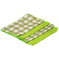 Πετσέτες κουζίνας σετ 4 τεμαχίων microfiber Καρώ πράσινο 30x30εκ TnS 39-950-1494