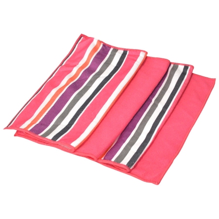 Πετσέτες κουζίνας σετ 4 τεμαχίων microfiber Ριγέ ροζ 30x30εκ TnS 39-950-1494