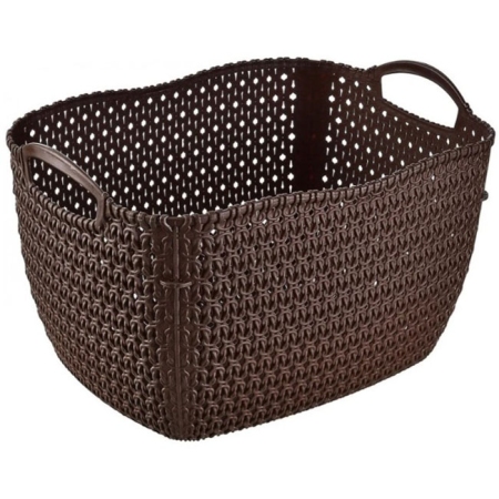 Καλάθι αποθήκευσης πλαστικό Πλεκτό καφέ 17Lt TnS 32-800-1262