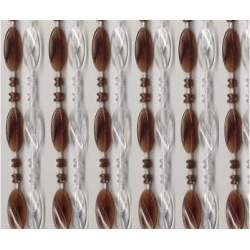 Κουρτίνα πόρτας κρόσι-χάντρα 100x220εκ κονιάκ διάφανο