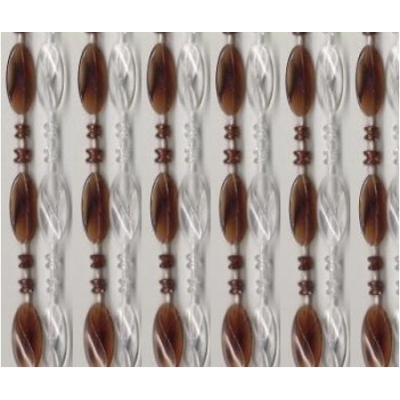 Κουρτίνα πόρτας κρόσι-χάντρα 100x220εκ κονιάκ διάφανο