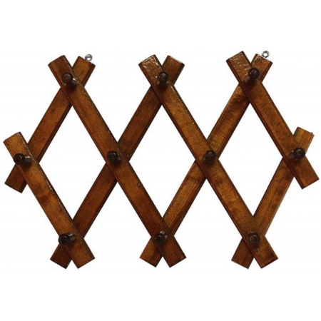 Κρεμάστρα τοίχου ξύλινη   Φυσαρμόνικα   καρυδί 004115