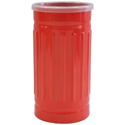 Ποτηράκι μπάνιου μεταλλικό κόκκινο 6.7x13εκ Pol D31-6