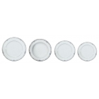 Πιάτα πορσελάνης σετ 71 τεμαχίων λευκό-πλατίνα Victoria 8764/71