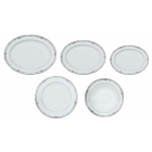 Πιάτα πορσελάνης σετ 71 τεμαχίων λευκό-πλατίνα Victoria 8764/71