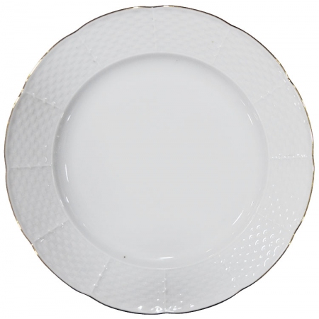 Πιάτο ρηχό πορσελάνης λευκό-χρυσό 24x3εκ Straw Thun 4112087