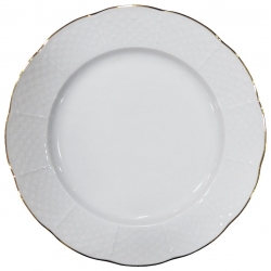 Πιάτο φρούτου πορσελάνης λευκό-χρυσό 19x2.5εκ Straw Thun 4112089