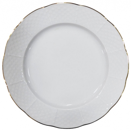 Πιάτο φρούτου πορσελάνης λευκό-χρυσό 19x2.5εκ Straw Thun 4112089