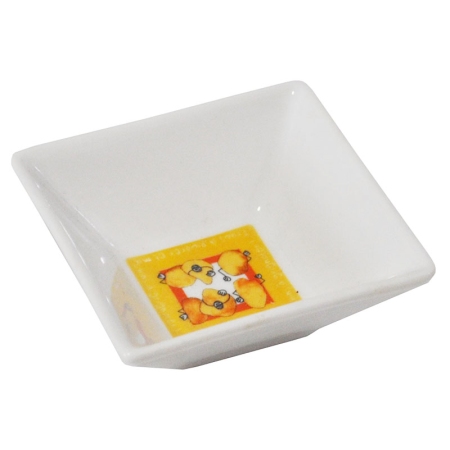 Μπωλ ορεκτικών πορσελάνης λευκό-πορτοκαλί 7x7x3εκ Pol 4112131