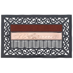 Πατάκι εισόδου Welcome μπορντώ-μαύρο 75X45εκ Click 6-40-151-0010
