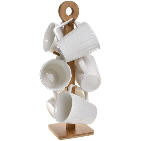 Κούπες πορσελάνης σετ 6 τεμαχίων με βάση λευκό/natural Click 6-60-476-0003