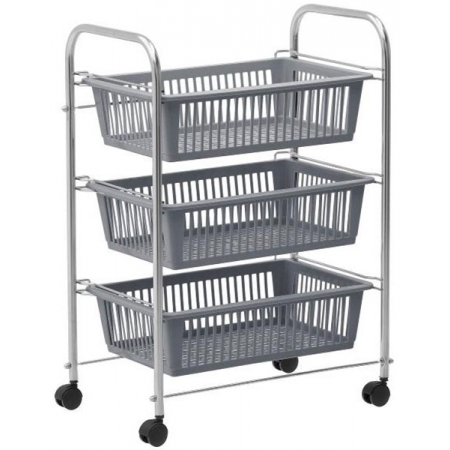 Μανάβης τρόλλεϋ μεταλλικός 3 θέσεων γκρι 48x33x66εκ Click 6-50-081-0002