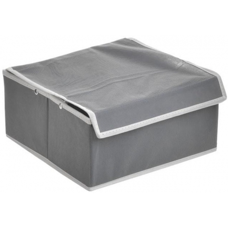 Κουτί αποθήκευσης υφασμάτινο με χωρίσματα γκρι 27εκ Click 6-70-373-0010