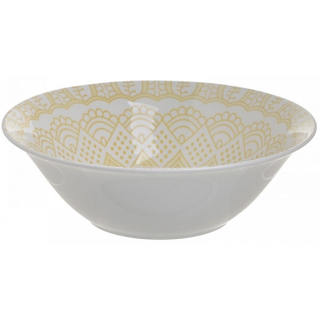 Πιάτο σαλάτας πορσελάνης λευκό-κίτρινο 20εκ Click 6-60-043-0027