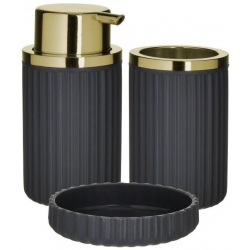 Αξεσουάρ μπάνιου σετ 3 τεμαχίων μαύρο-χρυσό Click 6-65-041-0002