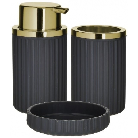 Αξεσουάρ μπάνιου σετ 3 τεμαχίων μαύρο-χρυσό Click 6-65-041-0002