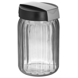 Βάζο αποθήκευσης γυάλινο γκρι-μαύρο 1.4Lt Click 6-60-805-0122
