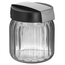 Βάζο αποθήκευσης γυάλινο γκρι-μαύρο 1Lt Click 6-60-805-0121